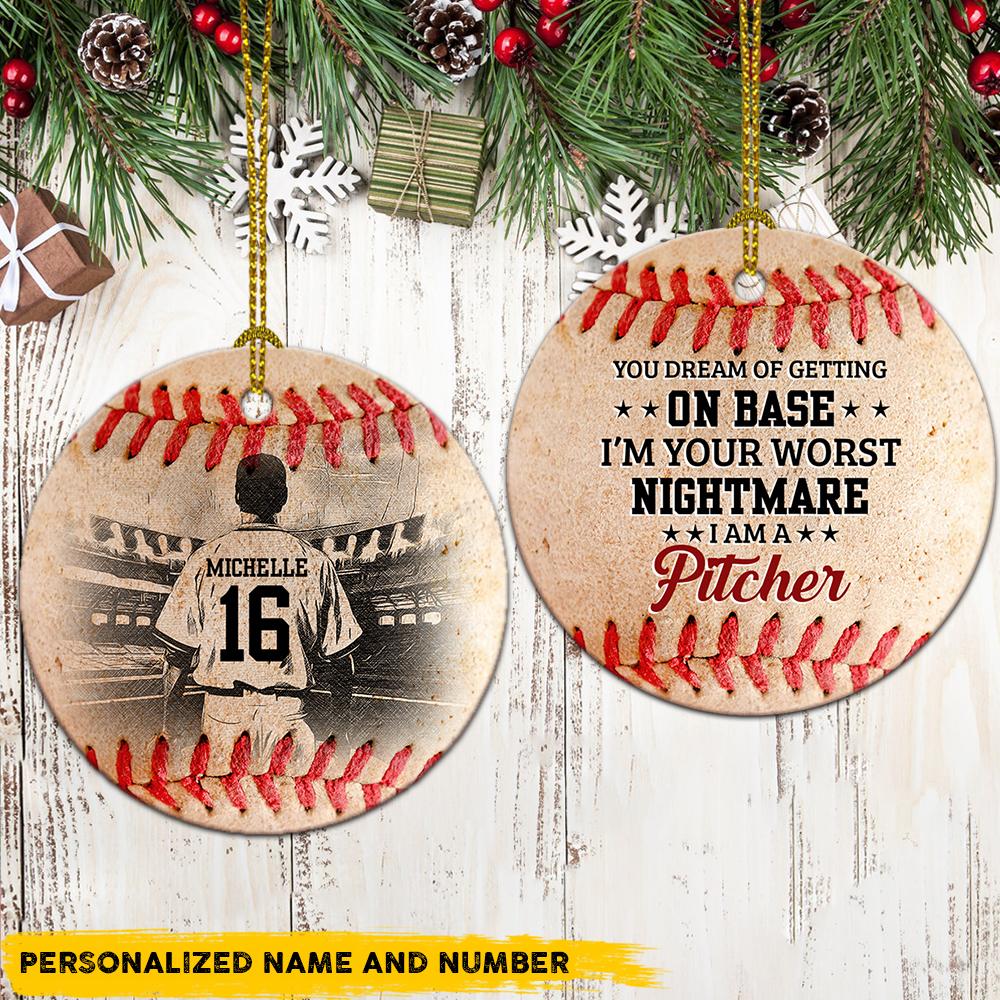 Personalized Ceramic Ornament For Baseball Lover Baseball I Am A