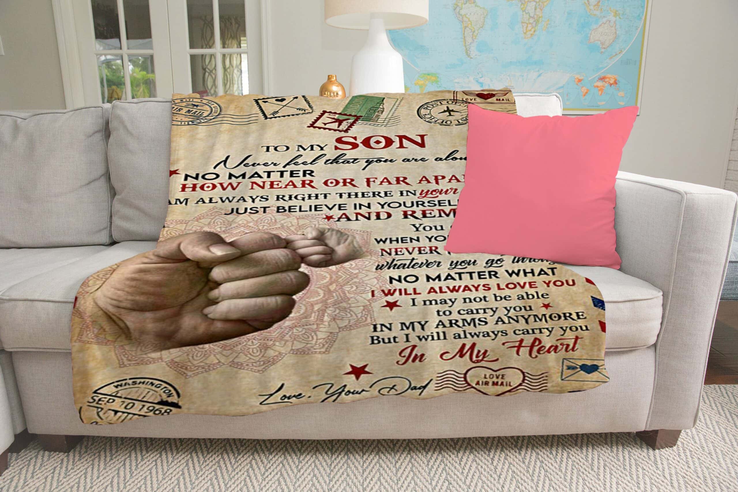 Son Airmail Blanket To My Son Blanket From Dad Full Size Blanket Never