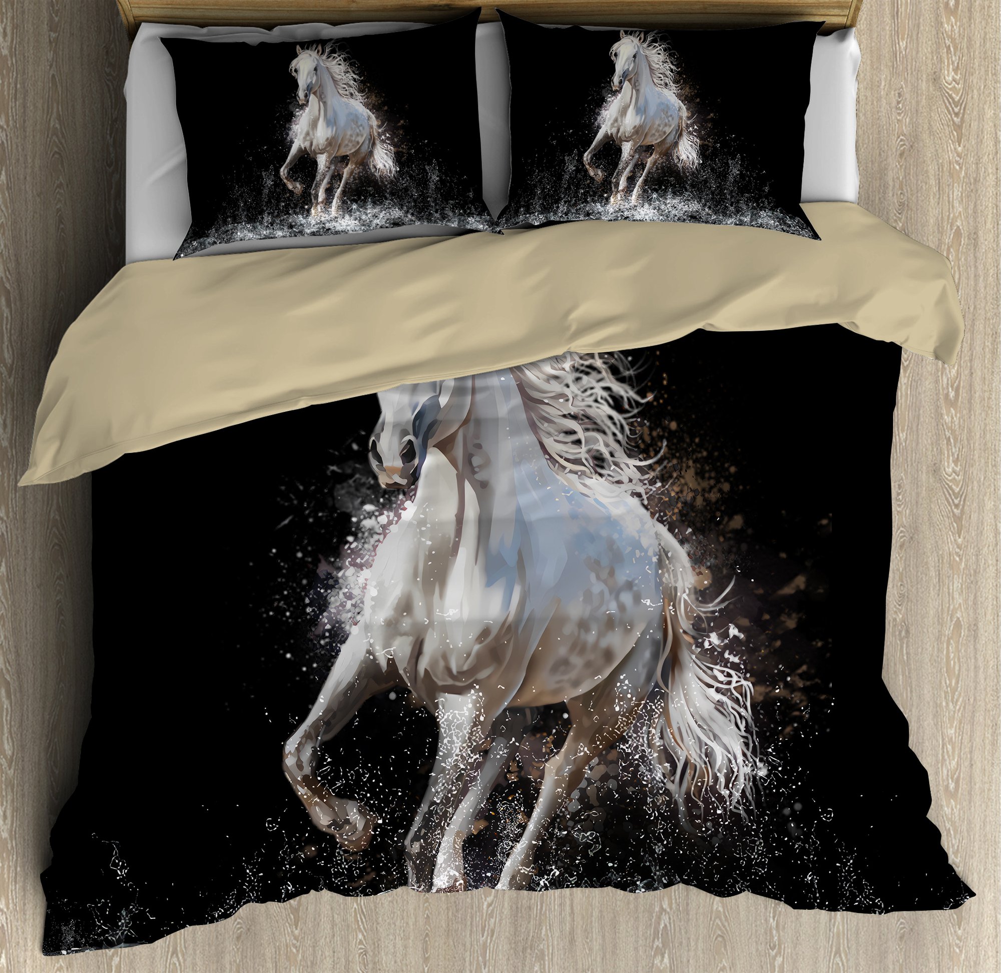 White Horse Bedding Set LuvinGift