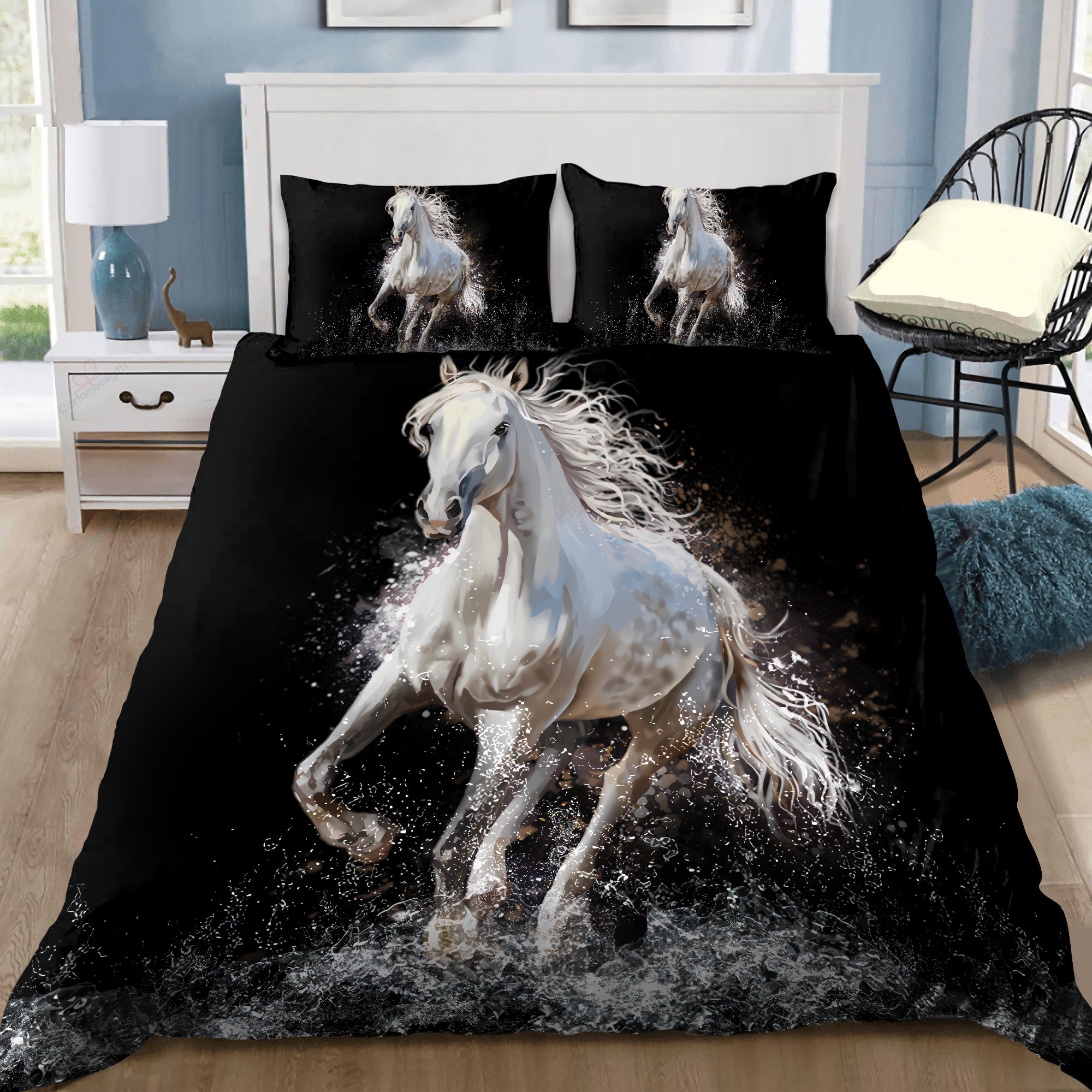 White Horse Bedding Set LuvinGift
