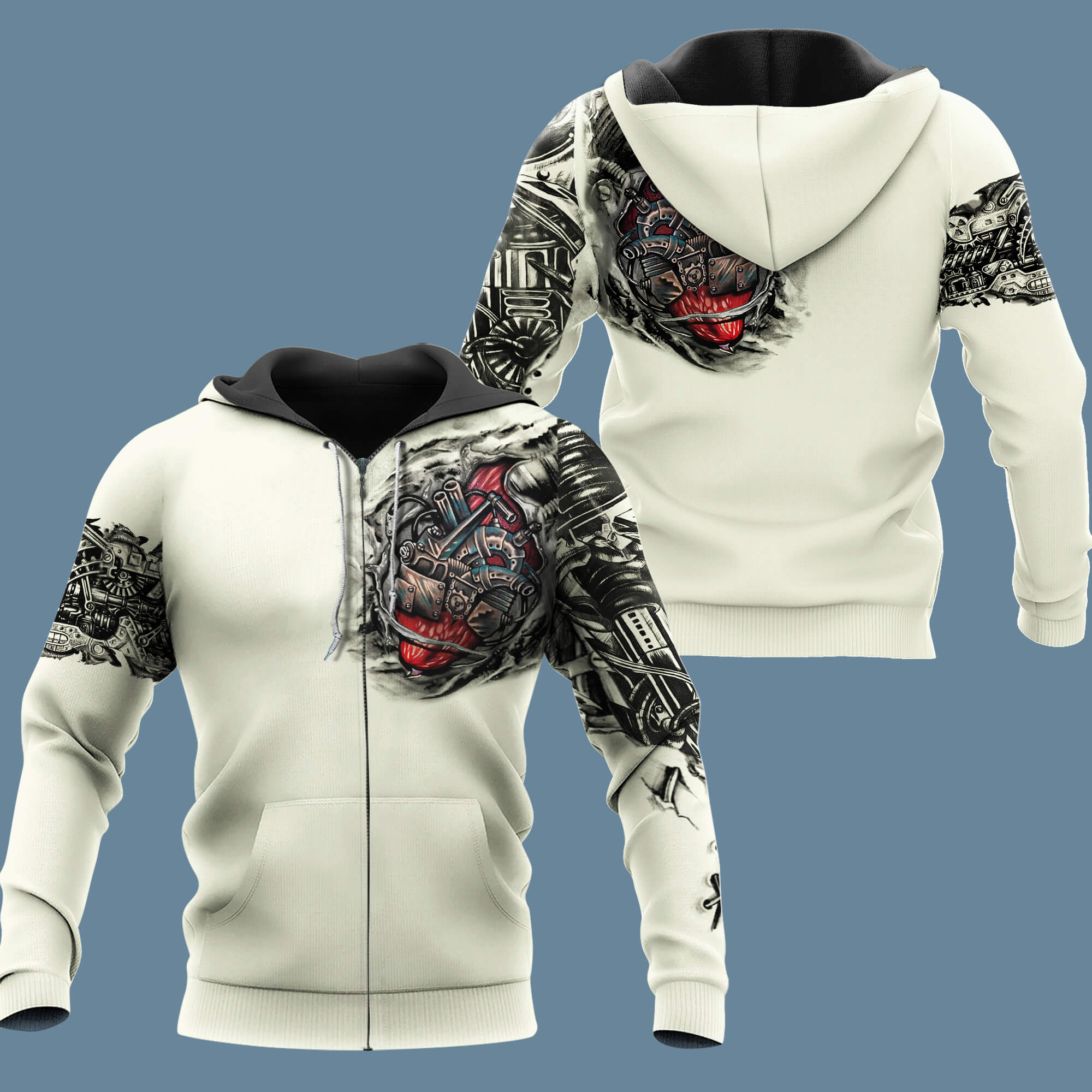 Mechanic 3D Hoodie For Men And Women Mechanic Metal Tattoo LuvinGift