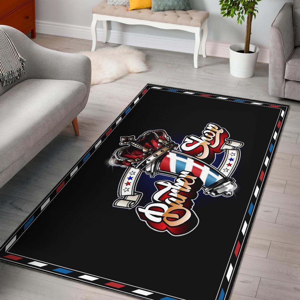 Barber Shop Rug King Barber Pole Black Full Size LuvinGift