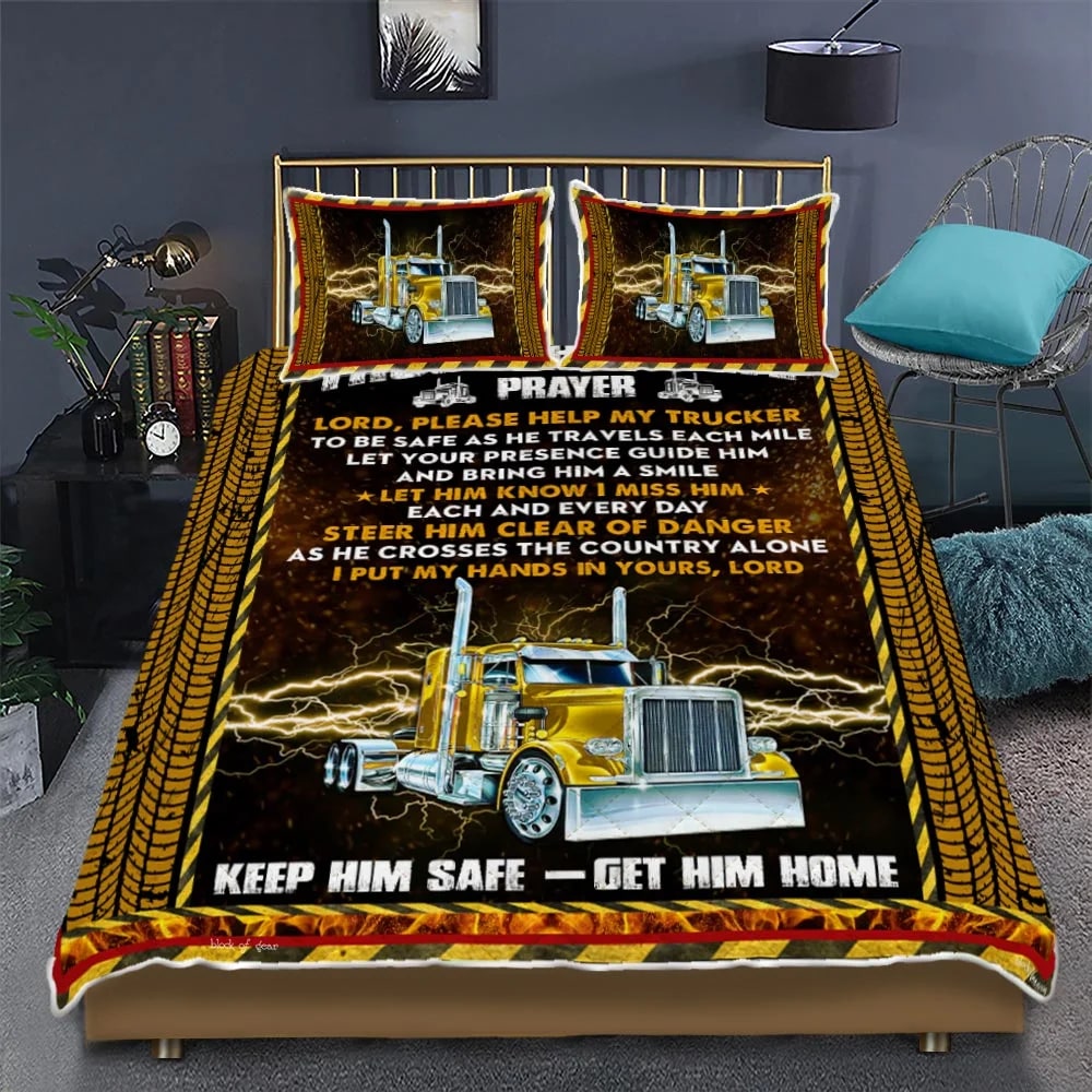 Truck Driver Bedding Set Truckers Wife Prayer LuvinGift