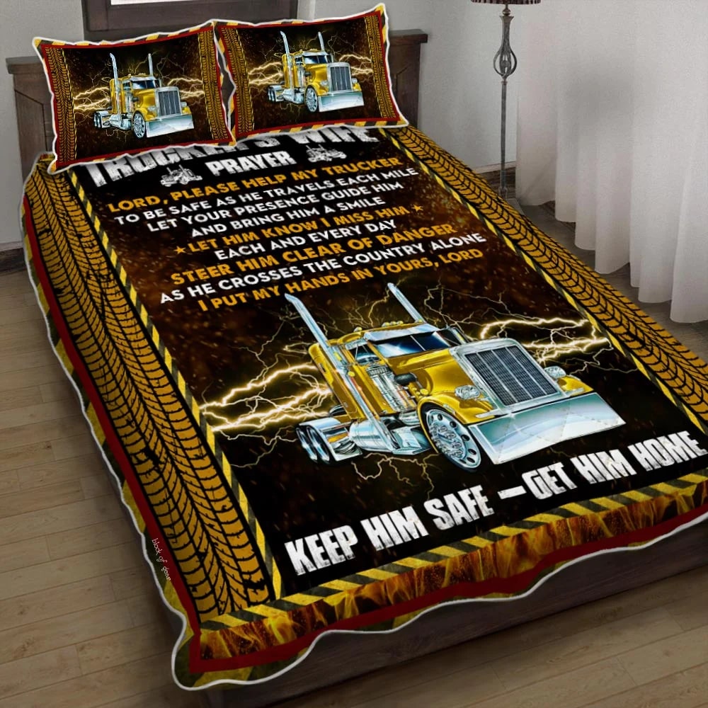 Truck Driver Bedding Set Truckers Wife Prayer LuvinGift