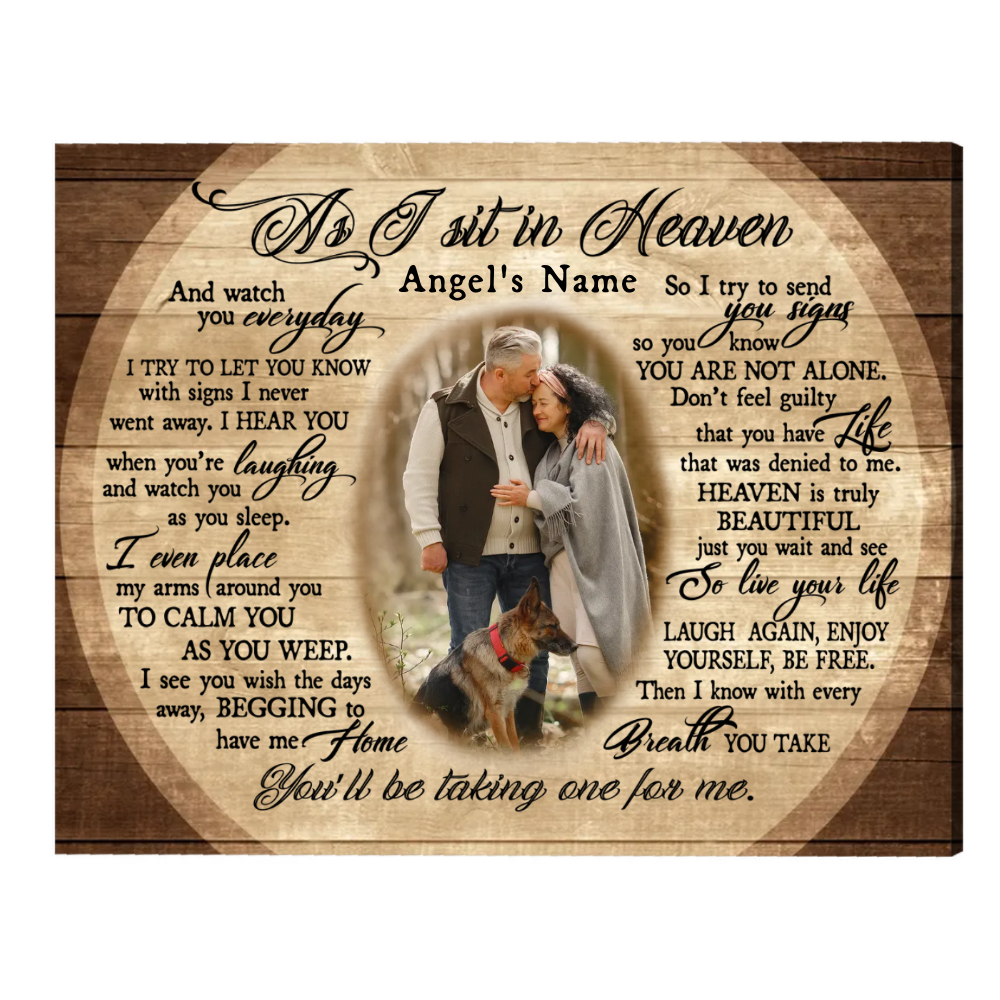 thumbnail image 2 of As I Sit In Heaven - Personalized Memorial Acrylic Plaque, Memorial Pl Memorial Plaque Remembrance Memorial Sympathy Gift 2 of 14