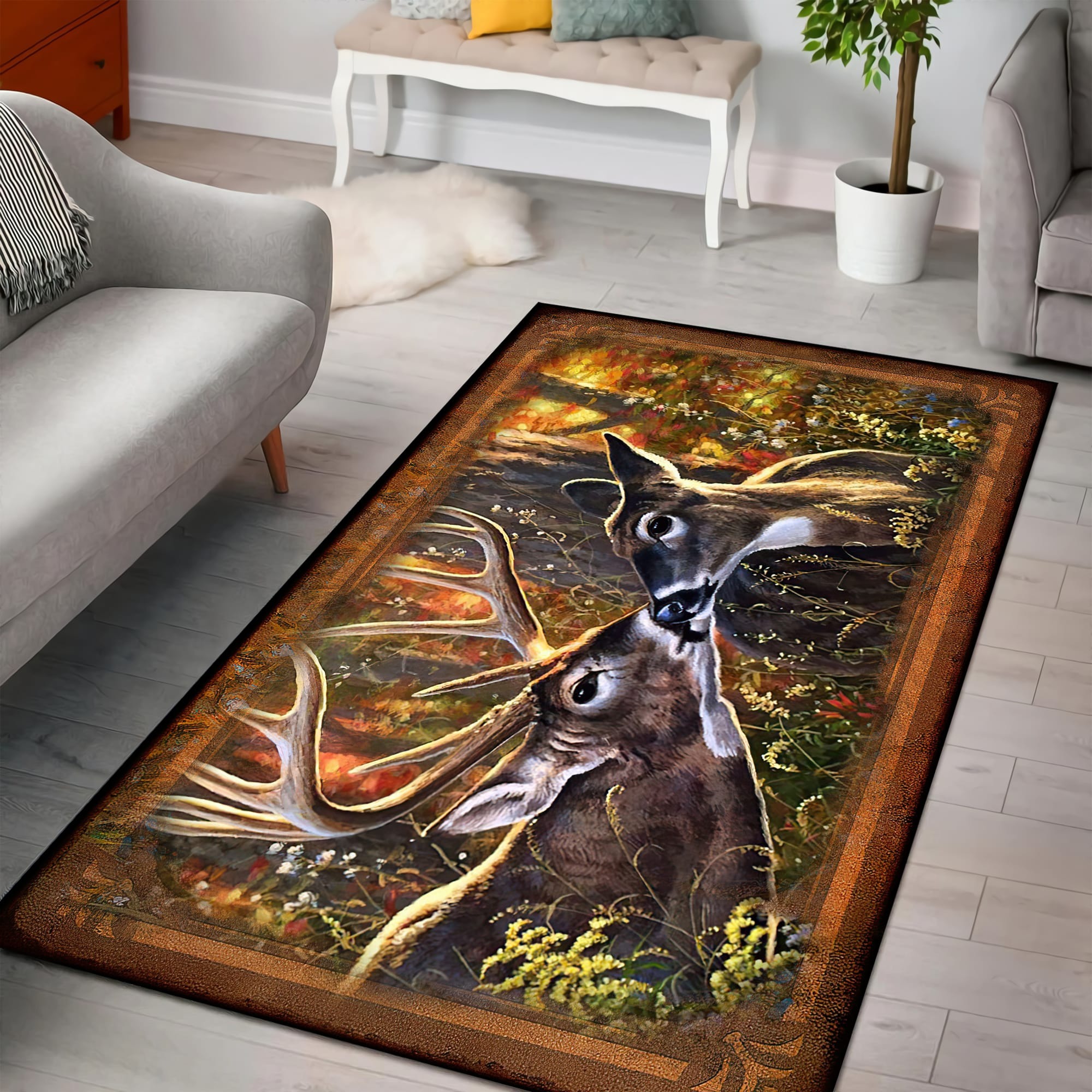 Deer Couple Rug - LuvinGift