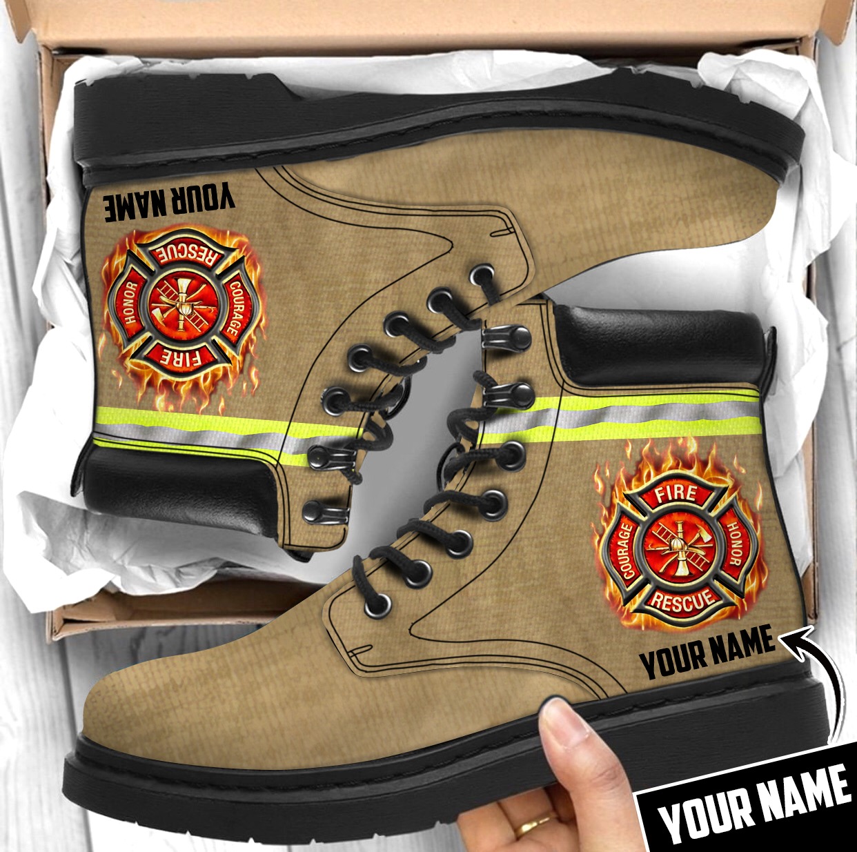 Customize Name Firefighter All Season Boots LuvinGift