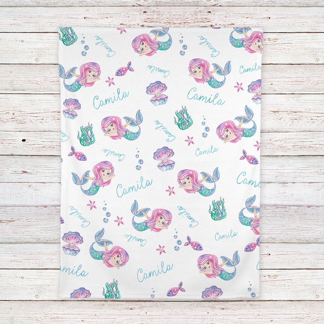 Personalized Mermaid Baby Blanket LuvinGift