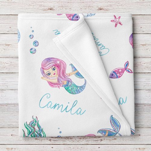 Personalized Mermaid Baby Blanket LuvinGift