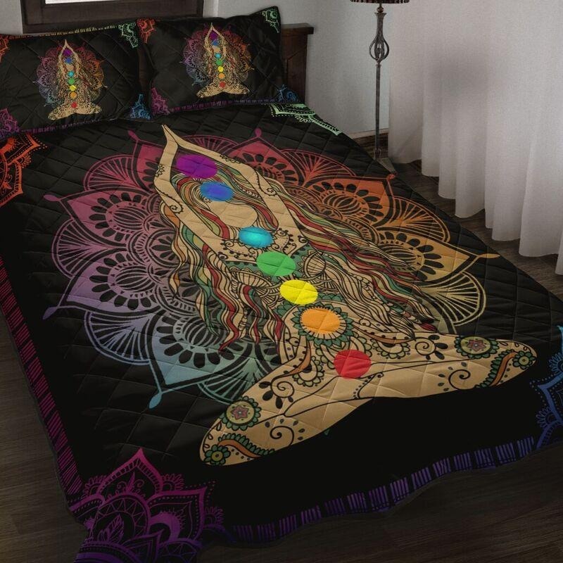 Yoga Girl Mandala Quilt Bedding Set LuvinGift
