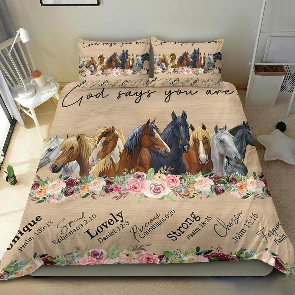 Horses Bedding Set God Says You Are LuvinGift