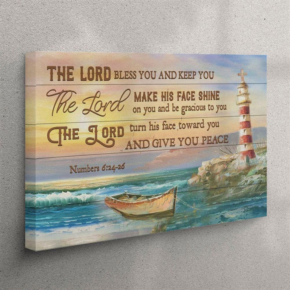 Christian wall art canvas the lord bless you and keep you numbers 624
