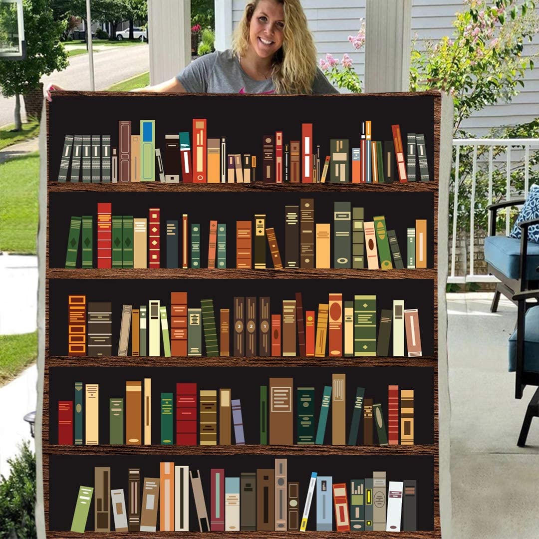 Bookshelf Blanket Bookcase Knowledge LuvinGift
