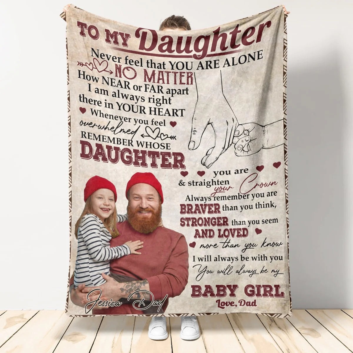Personalized To My Daughter Blanket From Dad You Will Always Be My Baby