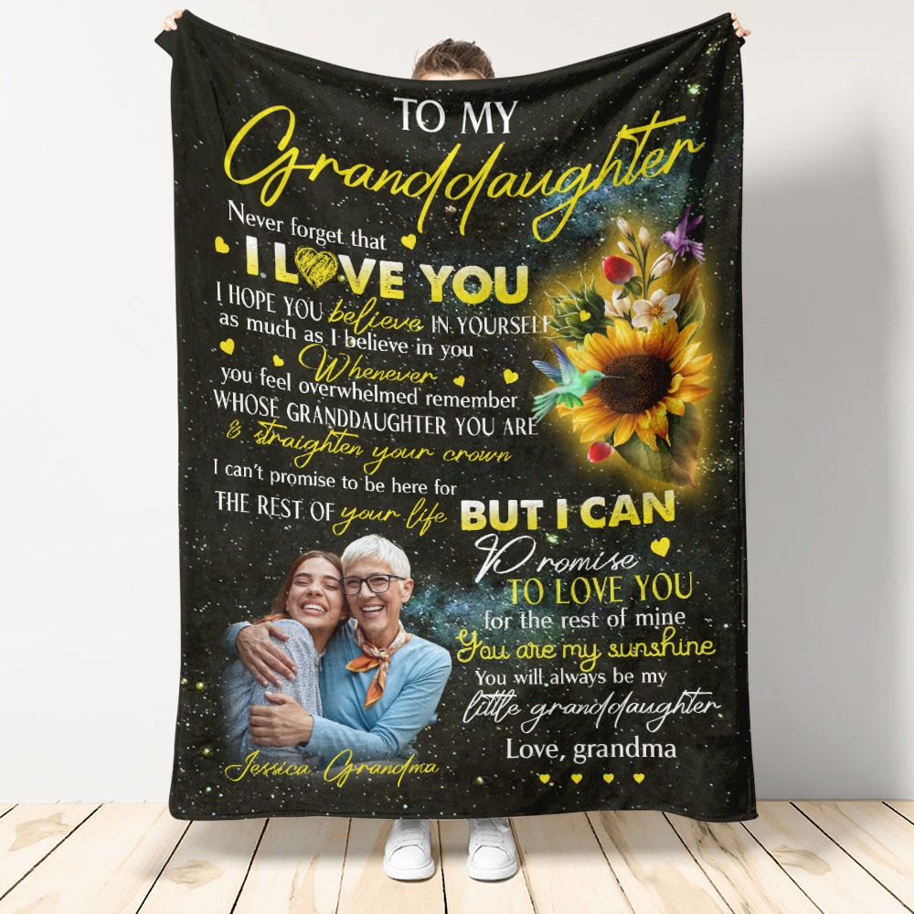 Personalized To My Granddaughter Blanket You Are My Sunshine Sunflower