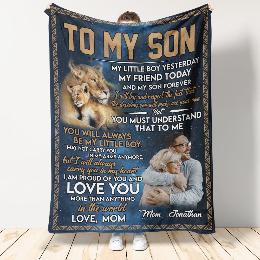 Personalized To My Son Blanket From Mom My Little Boy Yesterday My