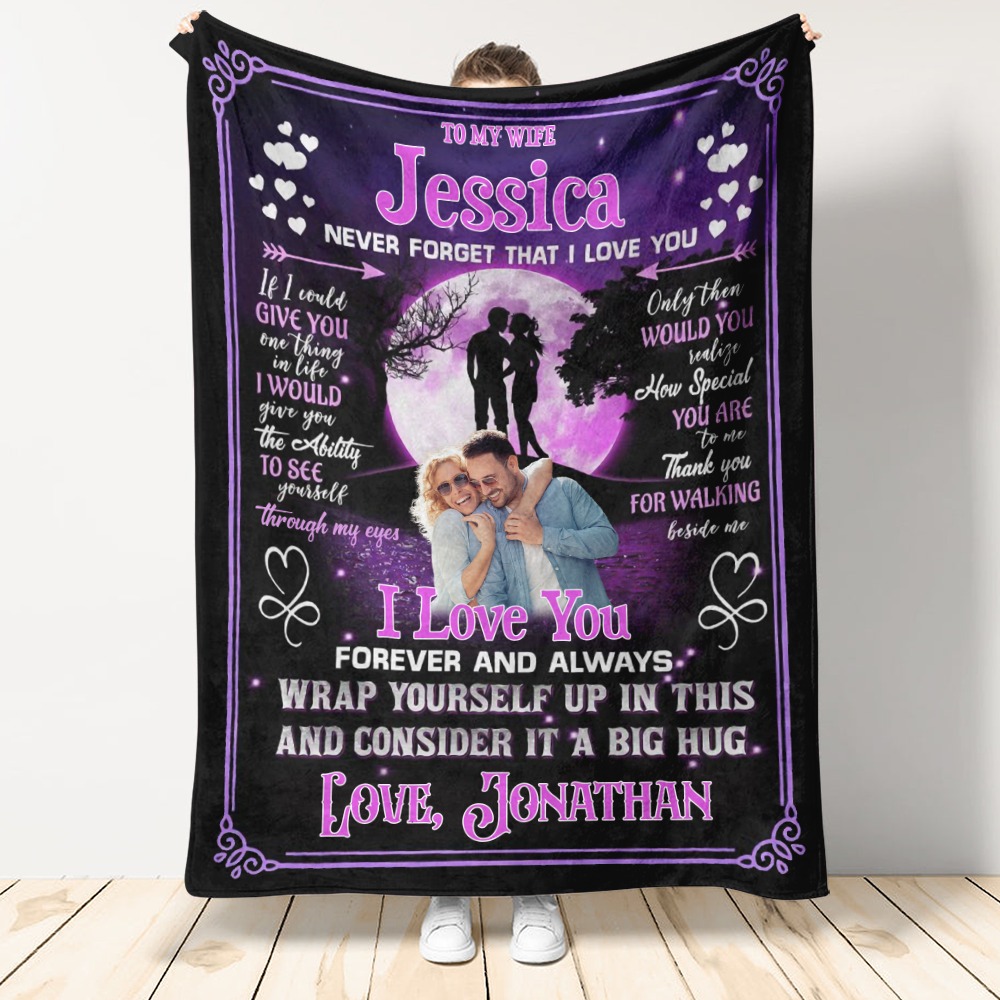 Personalized To My Wife Blanket I Love You Forever & Always LuvinGift
