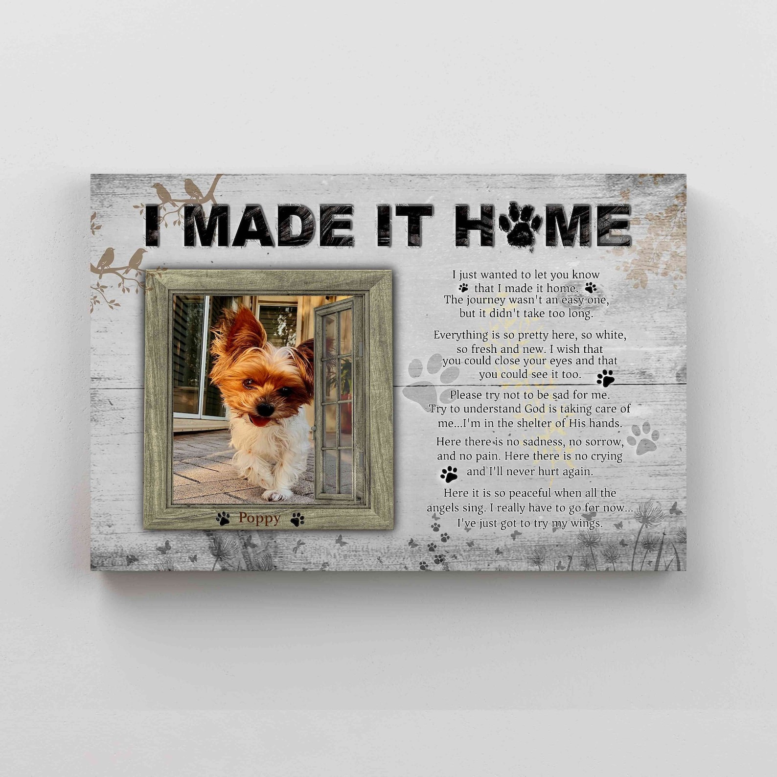 Personalized Dog Memorial Canvas I Made It Home LuvinGift