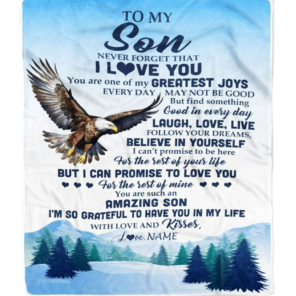 Fleecedecke „To My Son“ Mit Liebesbotschaft – 130x150 Cm, Weich, Geschenk Von Mama