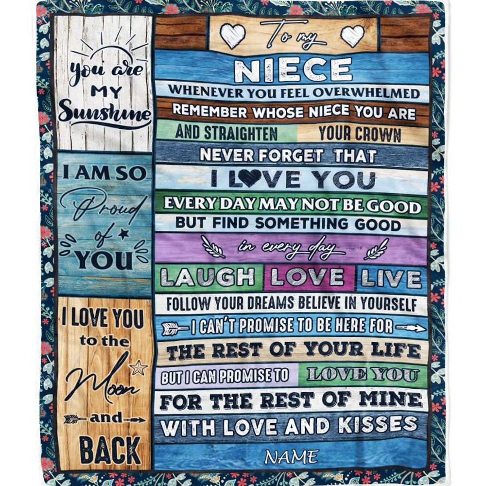 Personalized To My Niece Blanket Whenever You Feel Overwhelmed LuvinGift