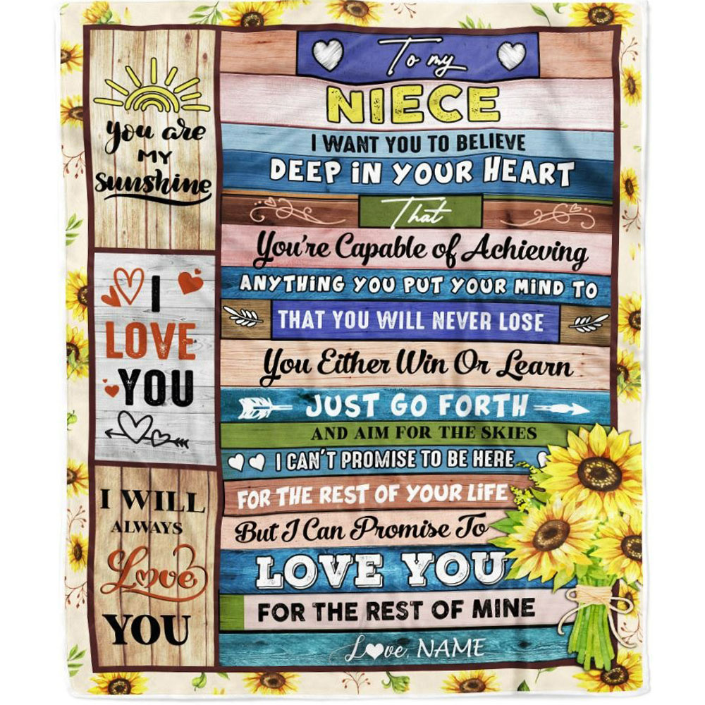 Personalized To My Niece Blanket You're Capable Of Achieving Anything