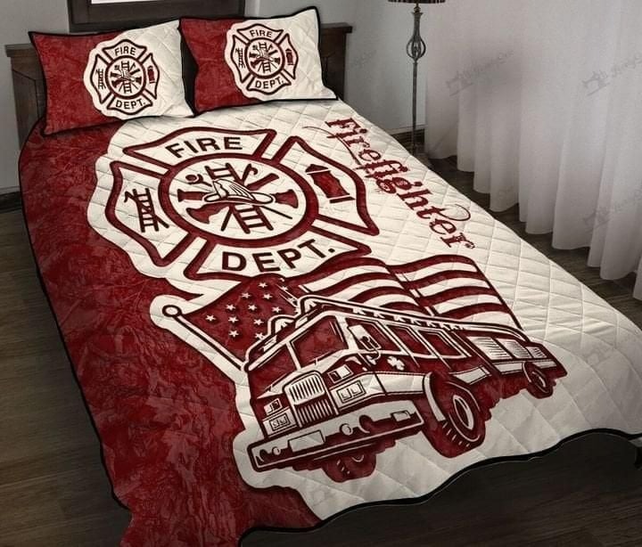 Firefighter Quilt Set Fire Dept LuvinGift