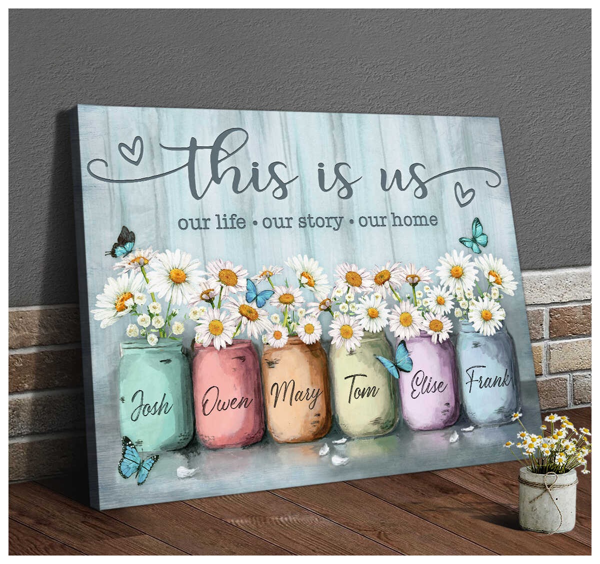 Personalized Family Canvas This Is Us Flowers And Butterflies LuvinGift