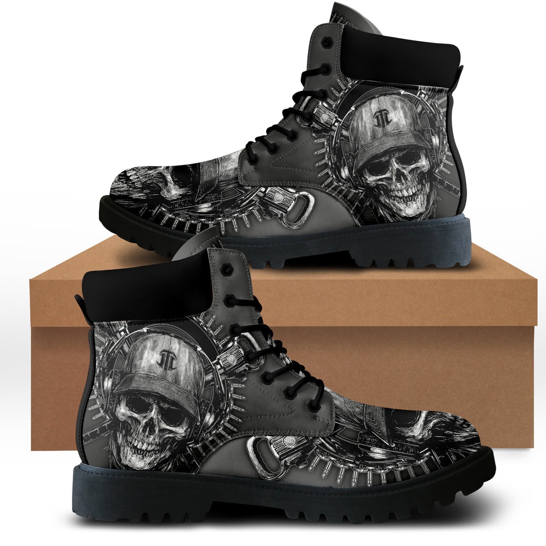 Heavy Metal Skull All Season Boots LuvinGift