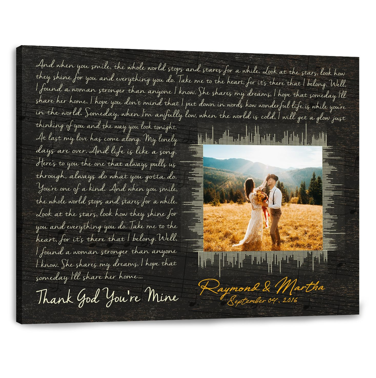 Custom Photo Couple Canvas Song Lyrics LuvinGift