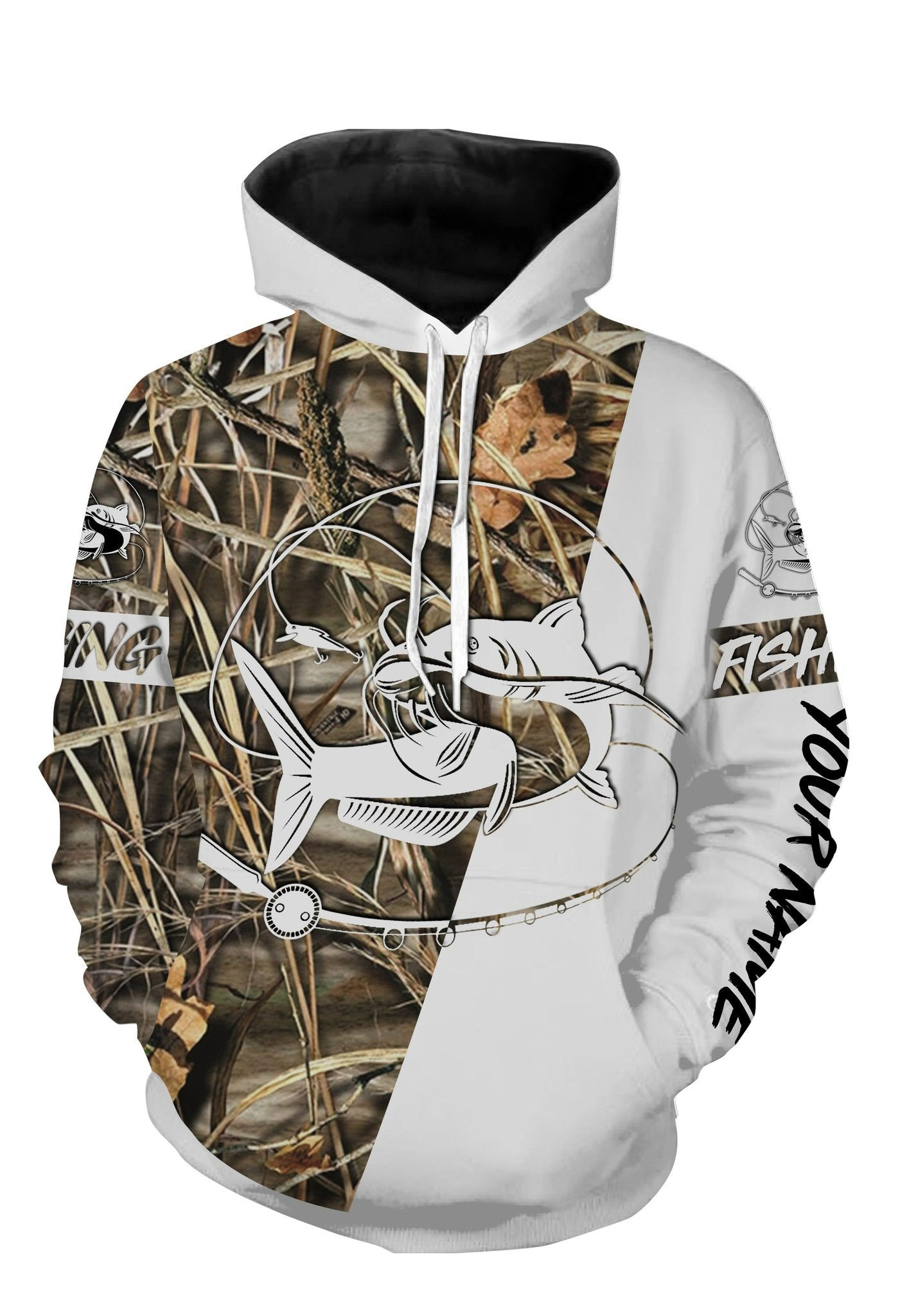 Personalized Fishing 3D All Over Hoodie Catfish LuvinGift