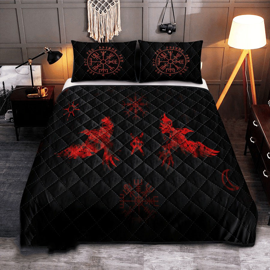 Viking Quilt Set Raven And Rune LuvinGift