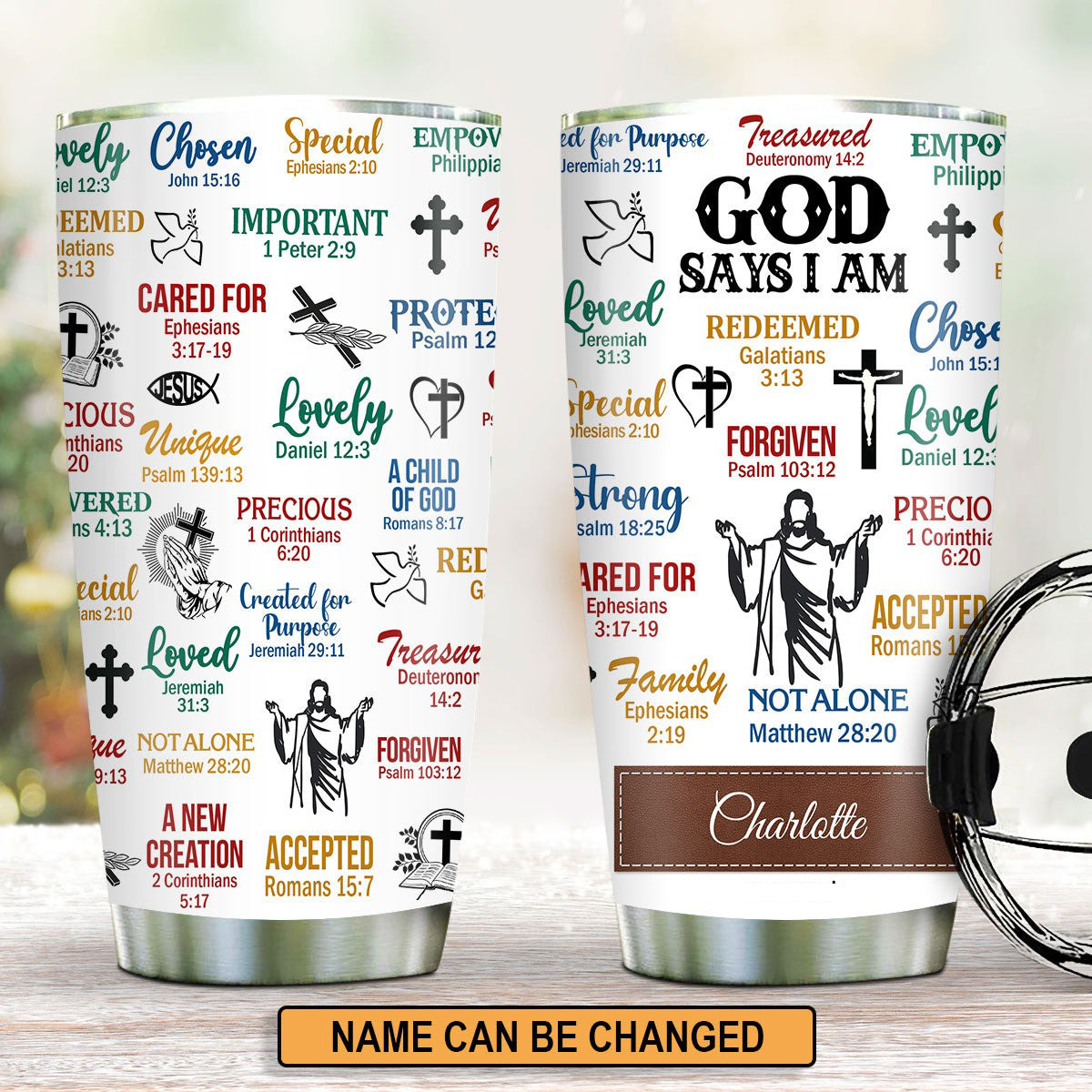 Personalized Christian Tumbler What God Says About You LuvinGift