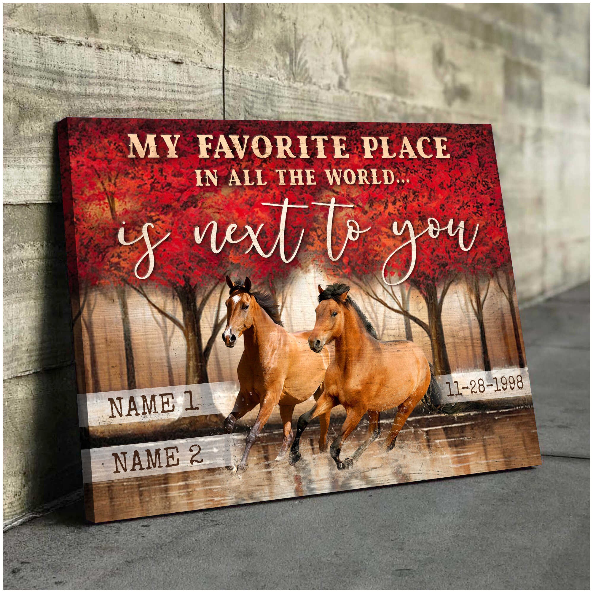Custom Personalized Horse Couple Canvas - Best Gift For Couple, Lover - You And Me And The Horses